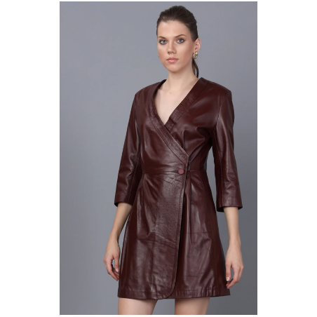 Robe stretch en similicuir