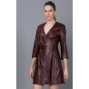 Robe stretch en similicuir