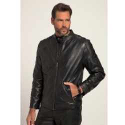 Veste style motard en cuir nappa