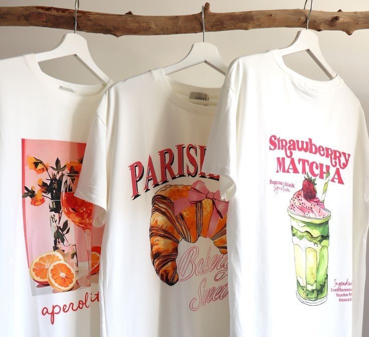 T-shirts graphiques unisexe avec design food and drinks